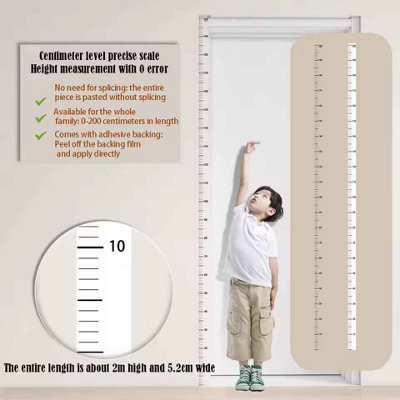 Height Chart Wall Sticker 0 200cm, Waterproof