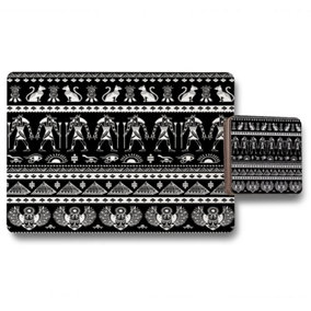 Heiroglyphs on Black (Placemat & Coaster Set) / Default Title