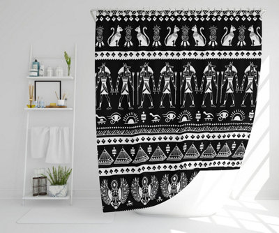 Heiroglyphs on Black (Shower Curtain) / Default Title Price Comparisons | Compare The Build