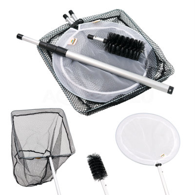 Heissner 3 in 1 Telescopic Pond Net & Brush Kit Clean Debris Brush