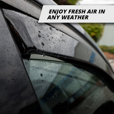 Heko Wind Deflectors Set - Side Window Deflectors For Cars, Reduce Noise & Rain, Improve Ventilation
