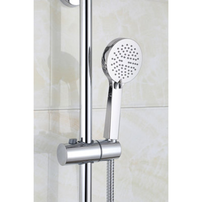 Helen Premier 8" Ultra Thin Round Thermostatic Dual Control Riser Shower Mixer - 4