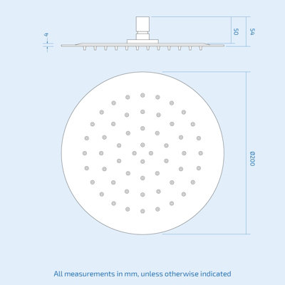 Helen Premier 8" Ultra Thin Round Thermostatic Dual Control Riser Shower Mixer - 5