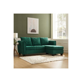 Helena 3 Seater Sofa With Chaise, Green Cord