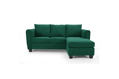 Helena 3 Seater Sofa With Chaise, Green Cord