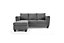 Helena 3 Seater Sofa With Chaise, Grey Cord