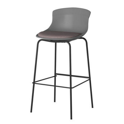 Helena Barstool with Footrest in Grey