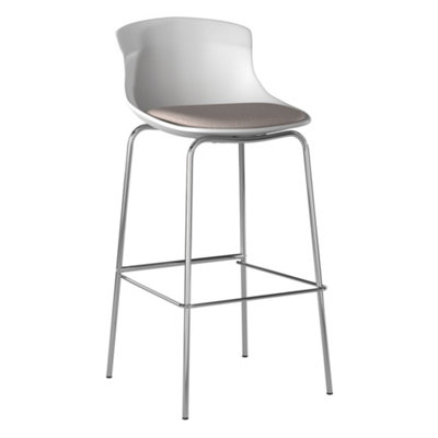 Helena Barstool with Footrest in White