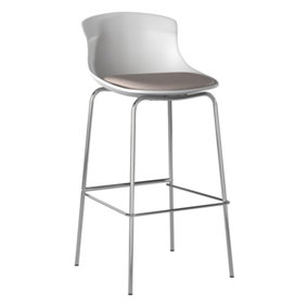 Helena barstool with footrest in white