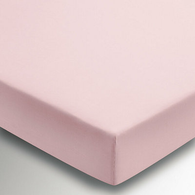 Helena Springfield Plain Dye Fitted Sheet Blush Superking