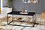 Helio Coffee Table - Elegant Minimalist Design in Black Glass - Chic Cuboid Shape and Sleek Frame Legs - W1100mm x H480mm x D600mm