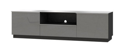 Helio Coffee Table - Elegant Minimalist Design in Grey Glass - Chic Cuboid Shape and Sleek Frame Legs - W1100mm x H480mm x D600mm