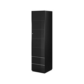 Helio Tall Display Cabinet - Sleek Storage with Tinted Glass Elegance - W500mm x H1950mm x D480mm