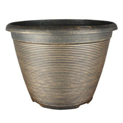 Helix Black Bronze Planter, Container For Growing Garden Flowers