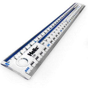 Helix Clear Plastic Ruler Blue/Clear (One Size)