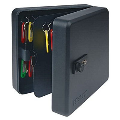 Helix Combination Lock Key Safe Cabinet (50 Key Capacity),Black