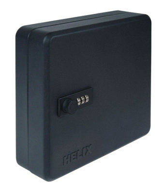 Helix Combination Lock Key Safe Cabinet (50 Key Capacity),Black