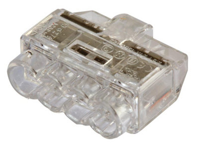 HellermannTyton 10pcs 4-Way Push In Terminals Wire Connectors HelaCon Plus Mini
