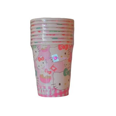 Hello Kitty Party Cup (Pack of 8) Pink/White (One Size)