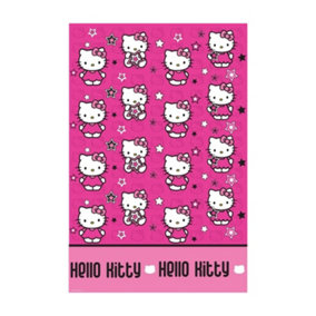 Hello Kitty Plastic Stars Tablecloth Pink/White (One Size)