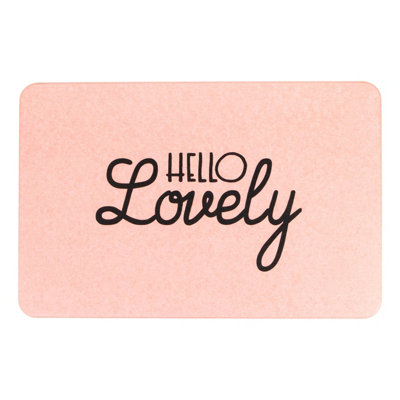 Hello Lovely Pink Stone Non Slip Bath Mat | DIY at B&Q