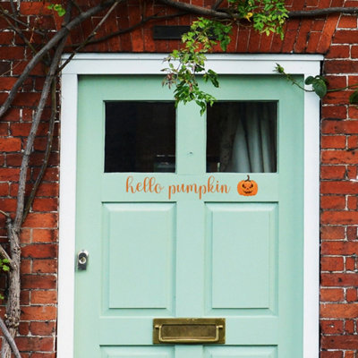 Hello Pumpkin Halloween Vinyl Door Sticker