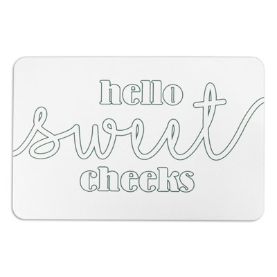 Hello Sweet Cheeks White Stone Non Slip Bath Mat