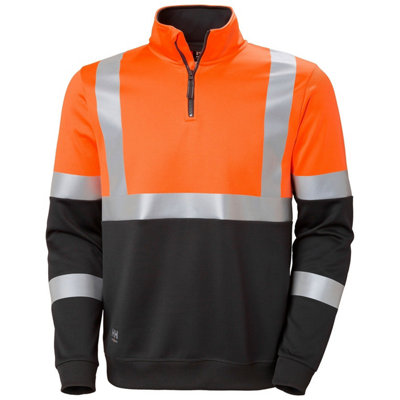 Helly Hansen Workwear Addvis Half Zip SweatshirtClass 1 (Orange/Ebony)  (Large)