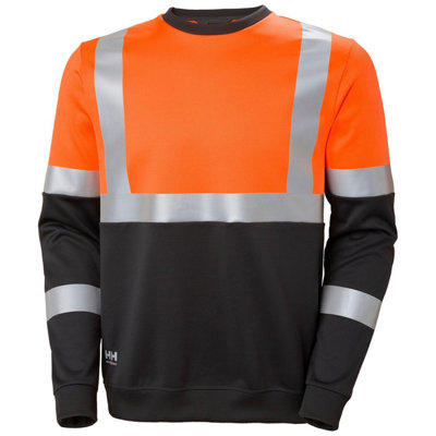 Helly Hansen Workwear Addvis Sweatshirt Class 1 (Orange/Ebony)  (Large)