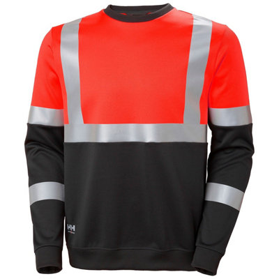 Helly Hansen Workwear Addvis Sweatshirt Class 1 (Red/Ebony)  (XX Large)