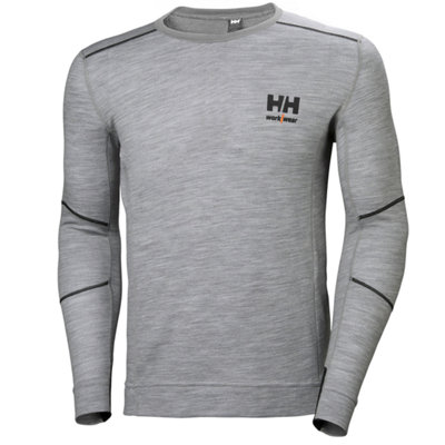 Helly Hansen Workwear HH Lifa Merino Crewneck (Grey)  (Large)