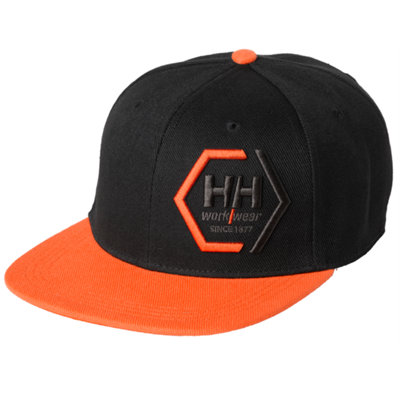 Helly Hansen Workwear Kensington Flat Brim (Black/Orange)  (One Size)