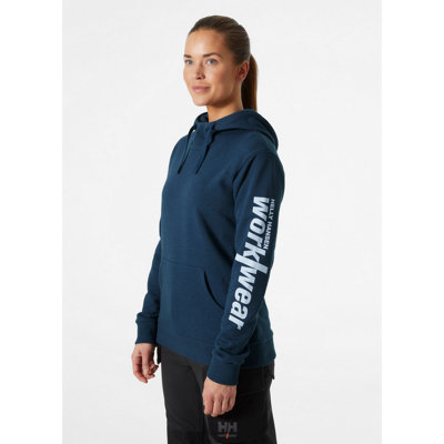 Helly Hansen Workwear W Logo Hoodie (Medium)  (Deep Steel Melange)