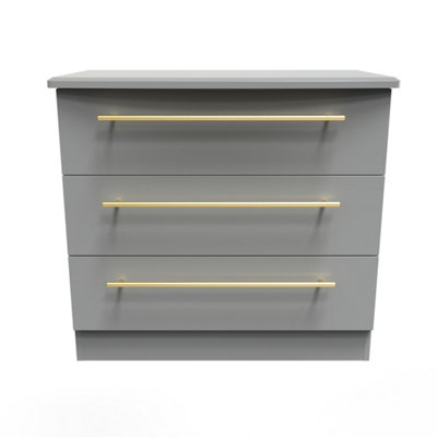 Helmsley 3 Drawer Chest in Dusk Grey (Ready Assembled)