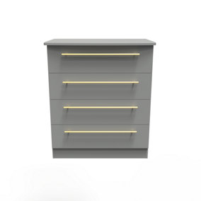 Helmsley 4 Drawer Chest in Dusk Grey (Ready Assembled)