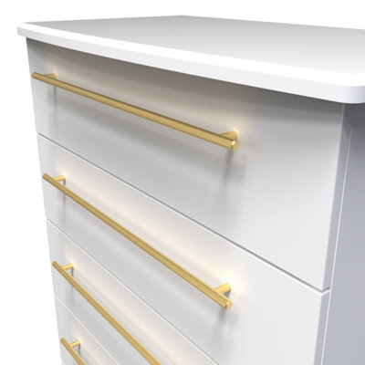 Helmsley 5 Drawer Chest in White Ash (Ready Assembled)