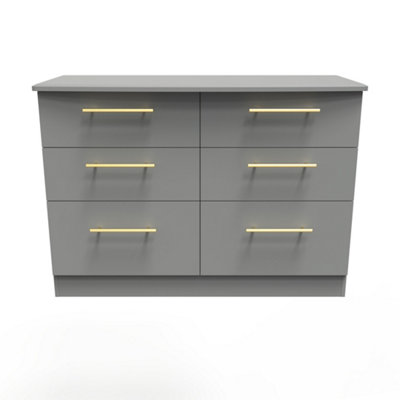 Helmsley 6 Drawer Wide Chest in Dusk Grey (Ready Assembled)