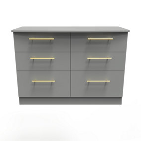 Helmsley 6 Drawer Wide Chest in Dusk Grey (Ready Assembled)