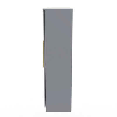 Helmsley Tall 4 Door 2 Centre Mirrors in Dusk Grey (Ready Assembled)