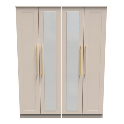 Helmsley Tall 4 Door 2 Centre Mirrors in Kashmir Matt (Ready Assembled)