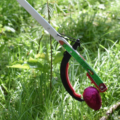 The Helping Hand Company Kattengrijper PRO 85 cm, Heavy Duty Kattenplukker met veilige comfortabele grip, vuil- en bladplukker, rood/zilver