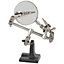 Helping Hands Magnifier Tool with 60mm Magnifying Glass and 2 x Adjustable Crocodile Clips for Hobby Soldering Craft