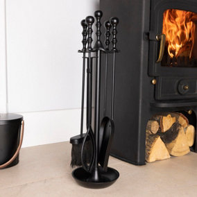 Hemlock Fireside Companion Set Tool Stand Iron Aluminium Handle