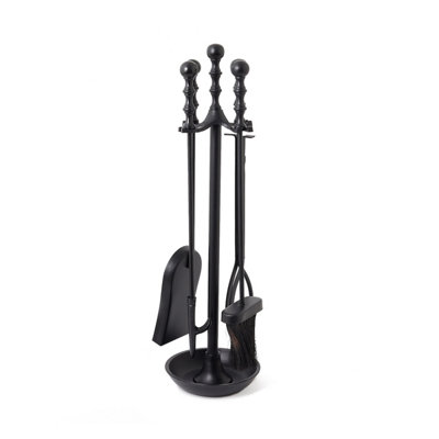 Hemlock Fireside Companion Set Tool Stand Iron Aluminium Handle