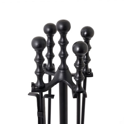 Hemlock Fireside Companion Set Tool Stand Iron Aluminium Handle - 4