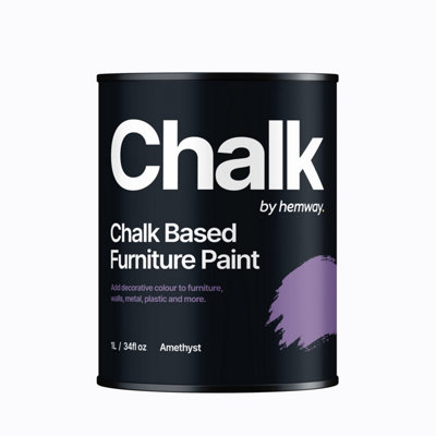 Hemway Chalk Based Furniture Paint Flat Matt Amethyst Purple 1L Shabby Chic, Chalky Finish, Interior, Walls, Wood, Quick Dry