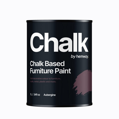 Hemway Chalk Based Furniture Paint Flat Matt Aubergine 1L Shabby Chic, Chalky Finish, Interior, Walls, Wood, Quick Dry