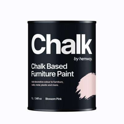 Hemway Chalk Based Furniture Paint Flat Matt Blossom Pink 1L Shabby Chic, Chalky Finish, Interior, Walls, Wood, Quick Dry