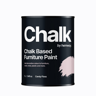 Hemway Chalk Based Furniture Paint Flat Matt Candy Floss Pink 1L Shabby Chic, Chalky Finish, Interior, Walls, Wood, Quick Dry