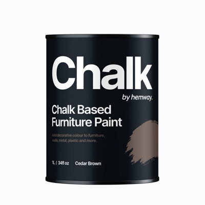 Hemway Chalk Based Furniture Paint Flat Matt Cedar Brown 1L Shabby Chic, Chalky Finish, Interior, Walls, Wood, Quick Dry